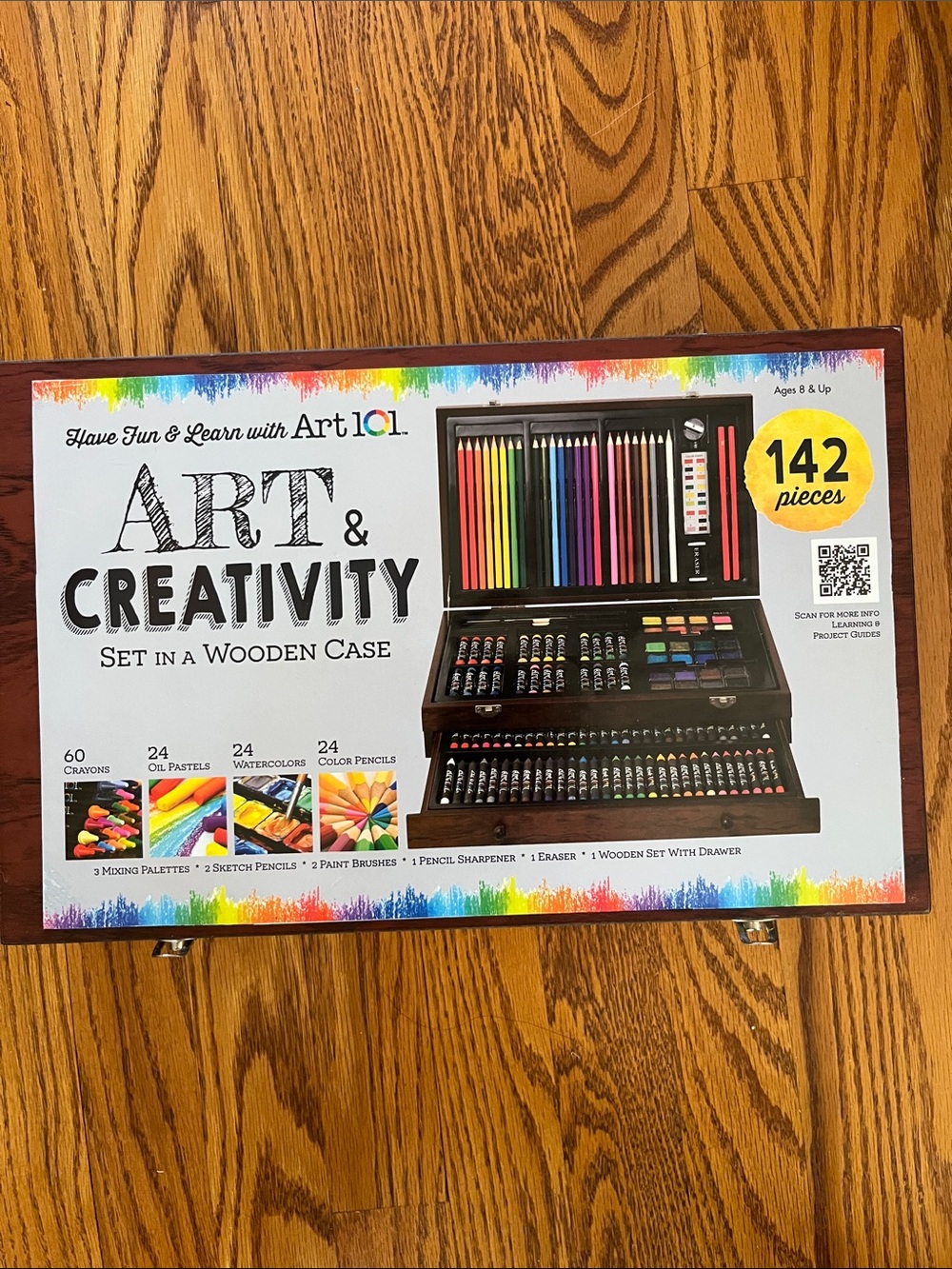 Art & Creativity 142 Pieces Set in a Wooden Case